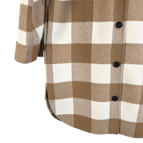 Rails Jaro Coat Oversized Wool Blend Ivory Camel Buffalo Check - Picture 6 of 11